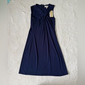 NWT Michael Michael kors navy blue Criss cross front dress size XS